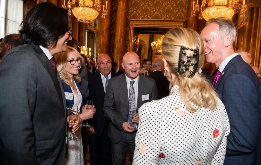 Matthew Ford, co-founder of Bit Zesty, with Kings Awards for Enterprise secretary Nicola Burno, and Sophie, Duchess of Edinburgh.